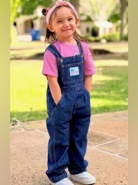 Toddler Girls Ms.Rachel  Blue Jeans Overalls, Shirt, Headband 3 Pc. Set